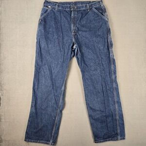 Carhartt FR Carpenter Jeans Mens 42x30 Fire Resistant Denim Blue Workwear FRB13